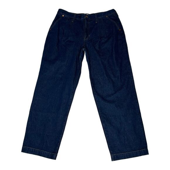 Madewell Baggy Straight Jeans Woodham Wash Pleated Edition Size 33 NWT - Picture 2 of 16